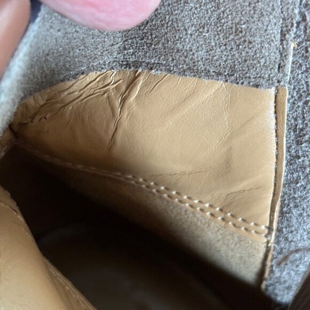 COACH Womens Taupe Bootie Pauline Size 9 M Leather Ankle Boots Suede Strappy - Picture 14 of 16